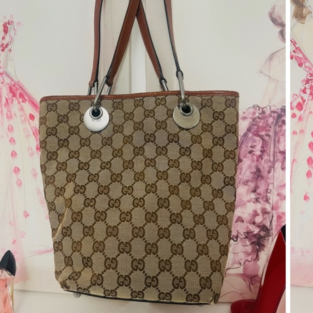 Gucci Brown GG Supreme Canvas Tote